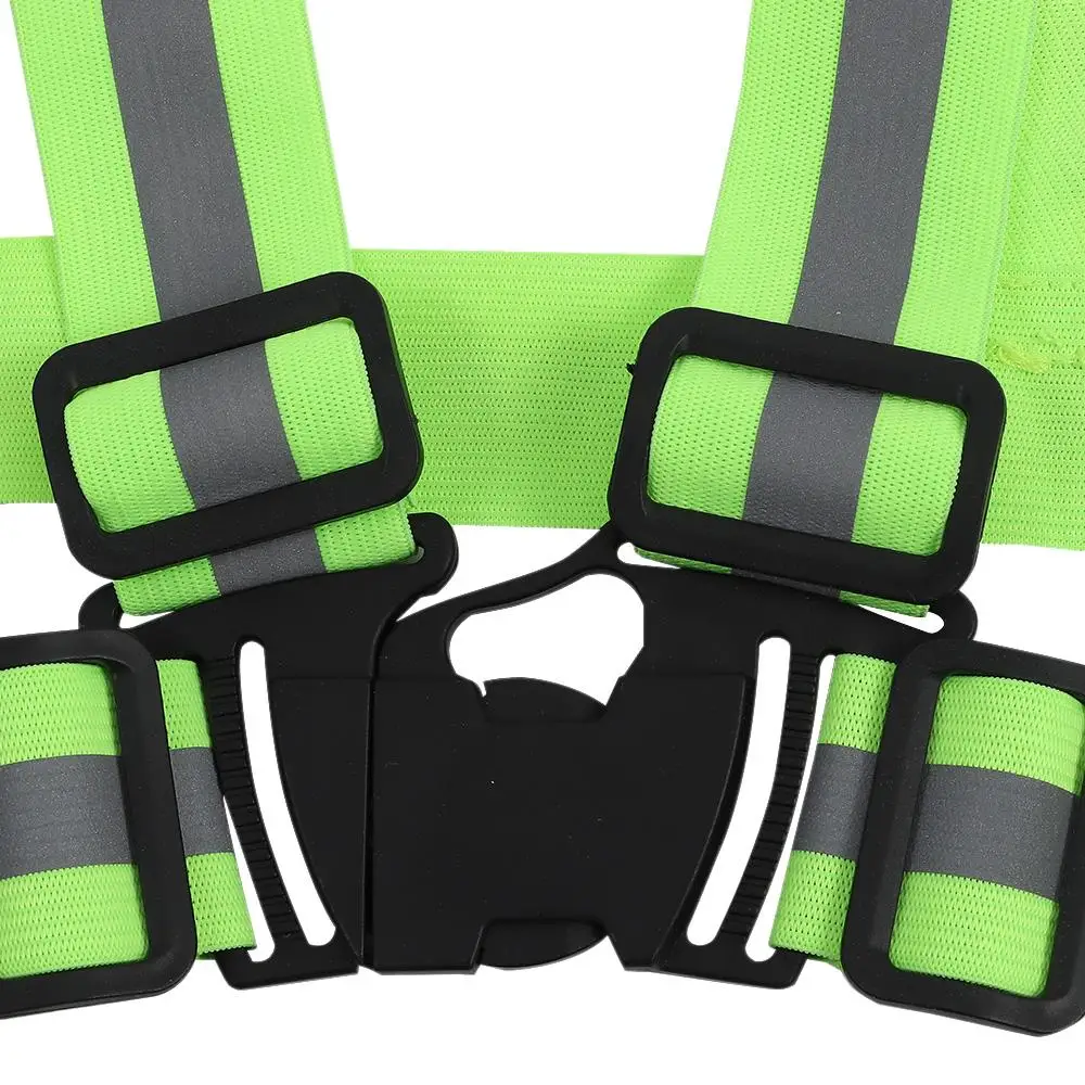 Nylon Night Reflective Waistband Adjustable Arm Strap Green Arm and Leg Straps Legband Visibility Belt for Outdoor Running