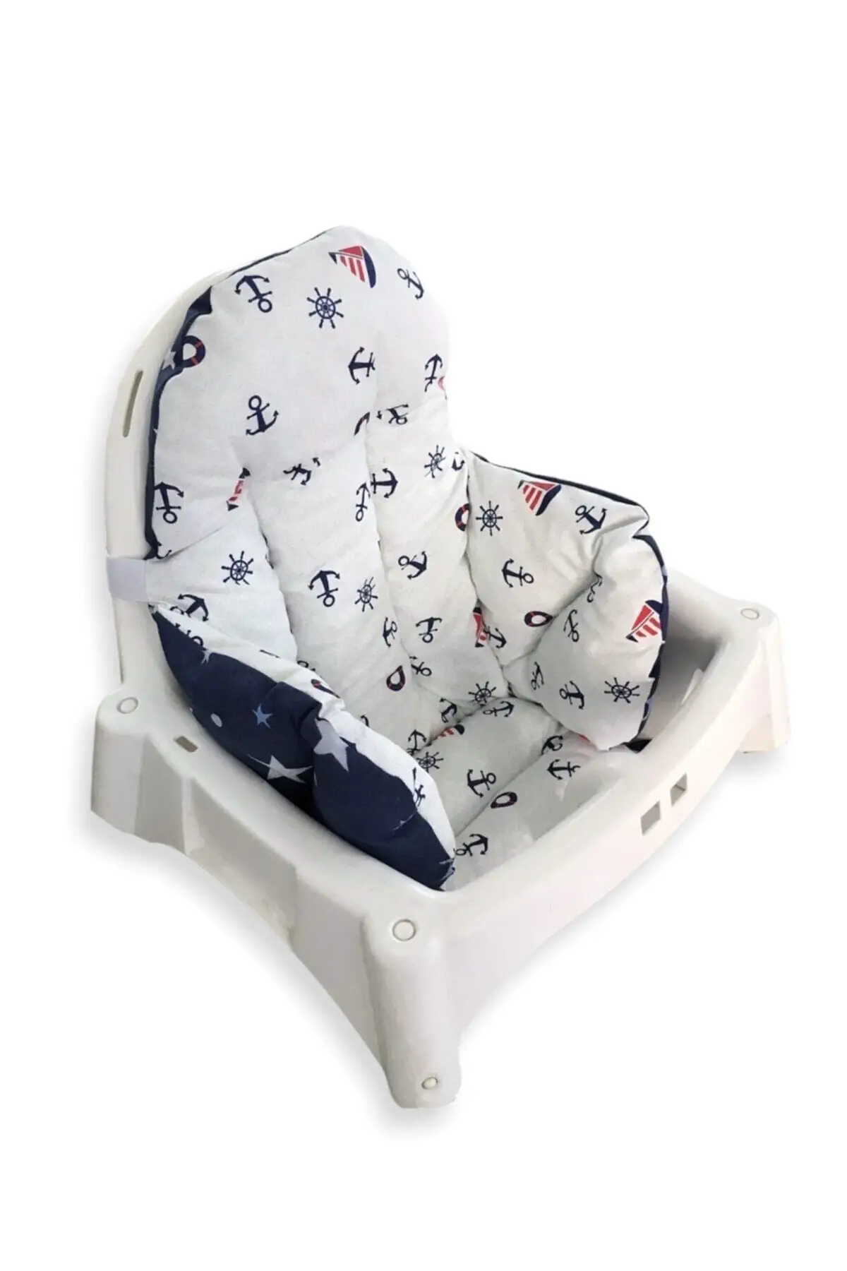 100 cotton Baby Child High Chair Cushion Denizci Navy Blue Star