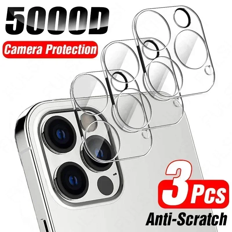 

3Pcs Full Cover Camera Lens Protector on For iPhone 14 Pro 13 15 Max 12 Mini Tempered Glass For iPhone 11 Pro Camera Protector