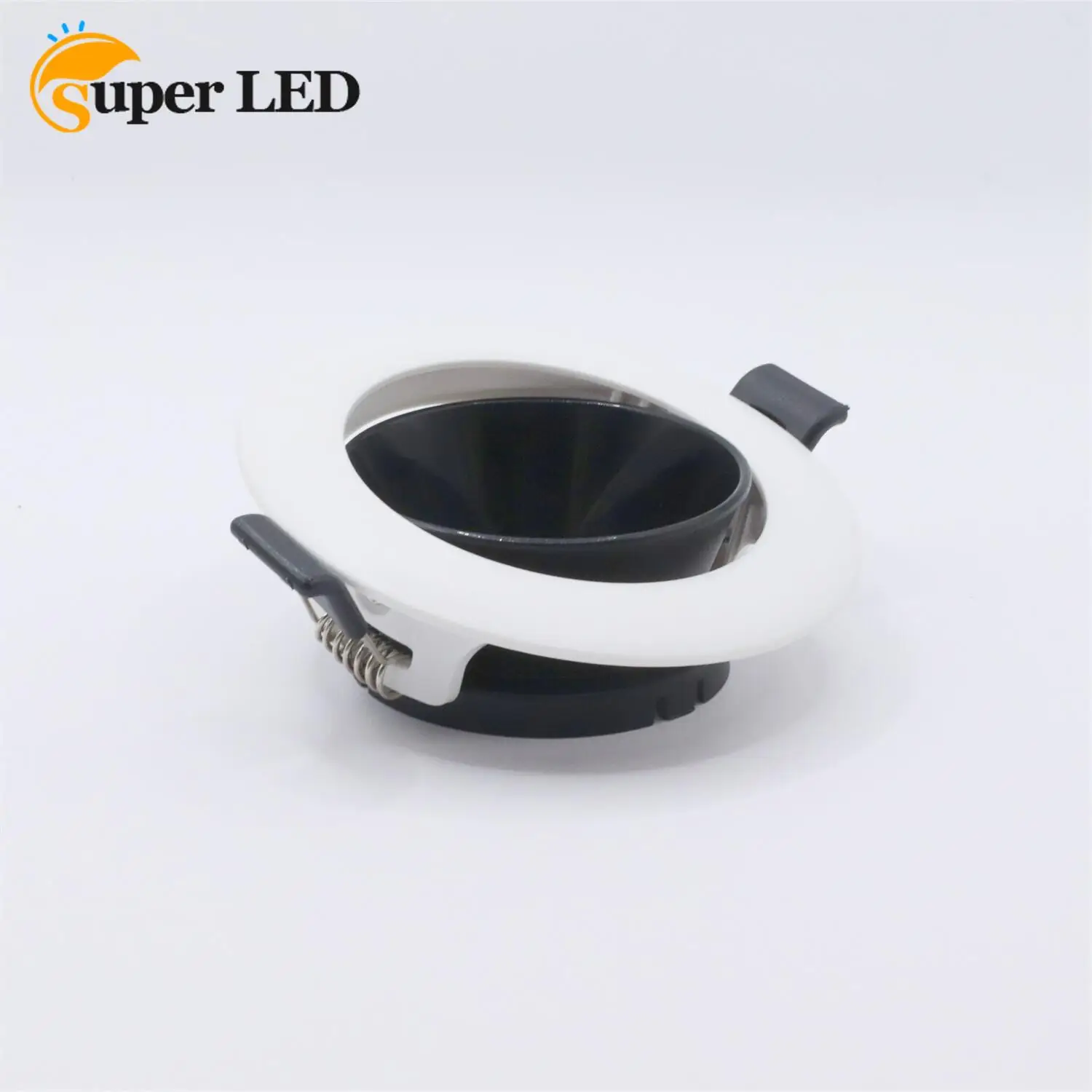 Recessed Light GU10 Anti-Glare LED Silver Spot  Mounting Frame Spotlight Round White Shell Cut Out 70mm