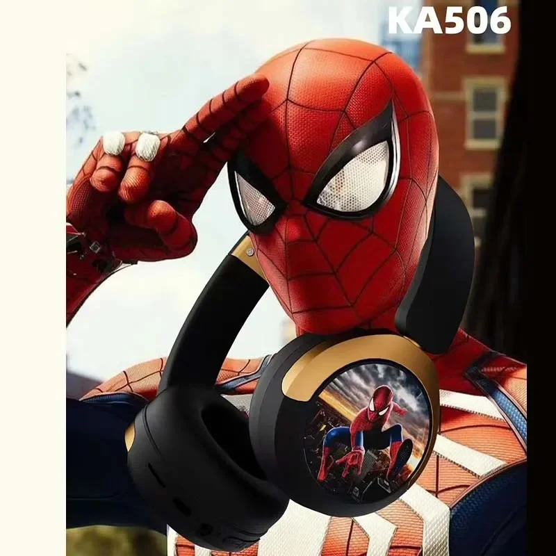 Disney Headphones Stereo Sound Foldable Earphones Wireless Bluetooth Headsets Laptop for Spider Man Kids Anime Cartoon KA506