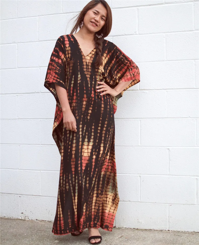 Fashion Casual Striped Print Long Dresses Women Bohemian V-neck Bat Sleeve Loose Slit Beach Dress Summer New Beachwear Vestidos 89 Fashion Casual Striped Print Long Dresses Women Bohemian V-neck Bat Sleeve Loose Slit Beach Dress Summer New Beachwear Vestidos