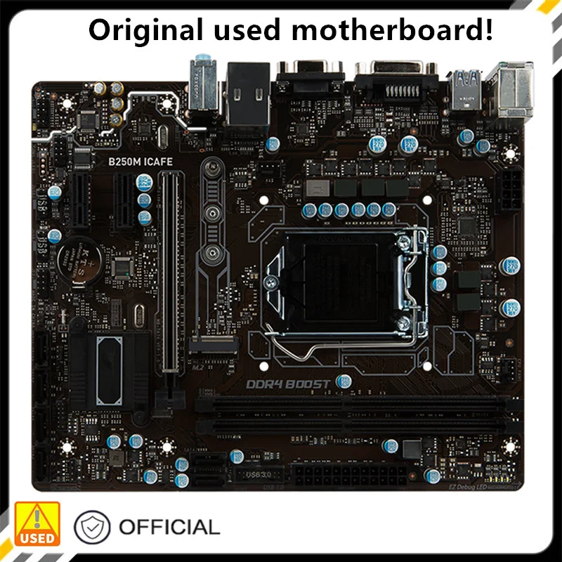

Для B250M ICAFE оригинальный б/у Настольный Intel B250 32 Гб DDR4 материнская плата LGA 1151 i7/i5/i3 USB3.0 SATA3