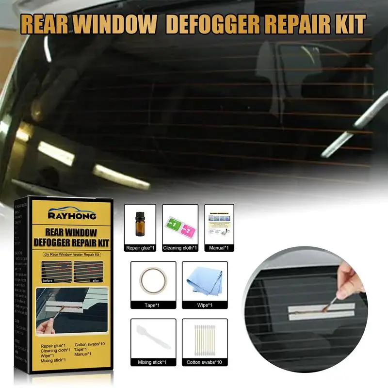 Car Defroster Repair Kit DIY  Rear Window Defroster Grid Line Repair Kit Glass Fix Broken Defogger Grid Lines Heater Grille Wire