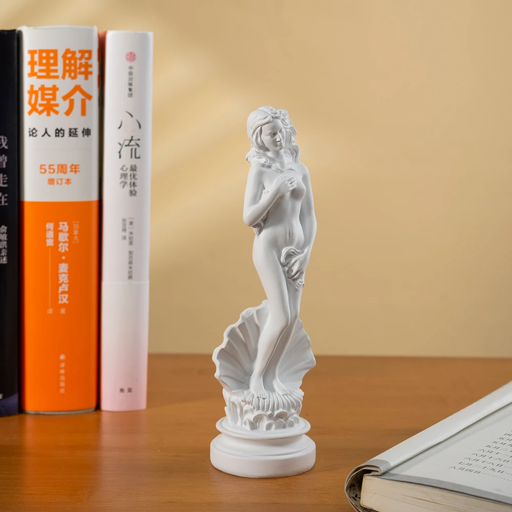 Aphrodite Statue 18cm Resin White Greek Sculpture The Birth of Venus Figurines Bookshelf Desktop Decor Classical Renaissance