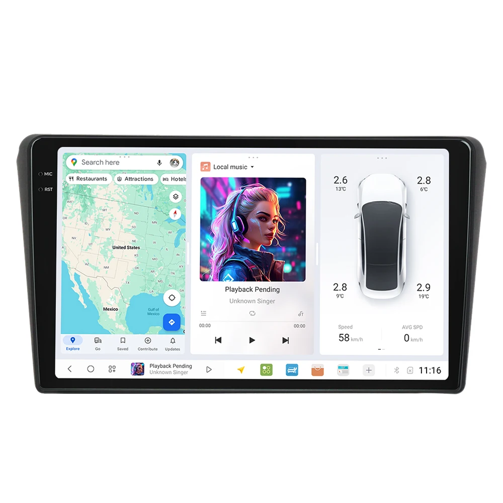 DUDUAUTO Android13 Autoradio Multimedia-Player für Toyota Avensis T25 2002-2008 Kabelloses Carplay Auto DSP RDS Dual-Band GPS WIFI – Detail 4