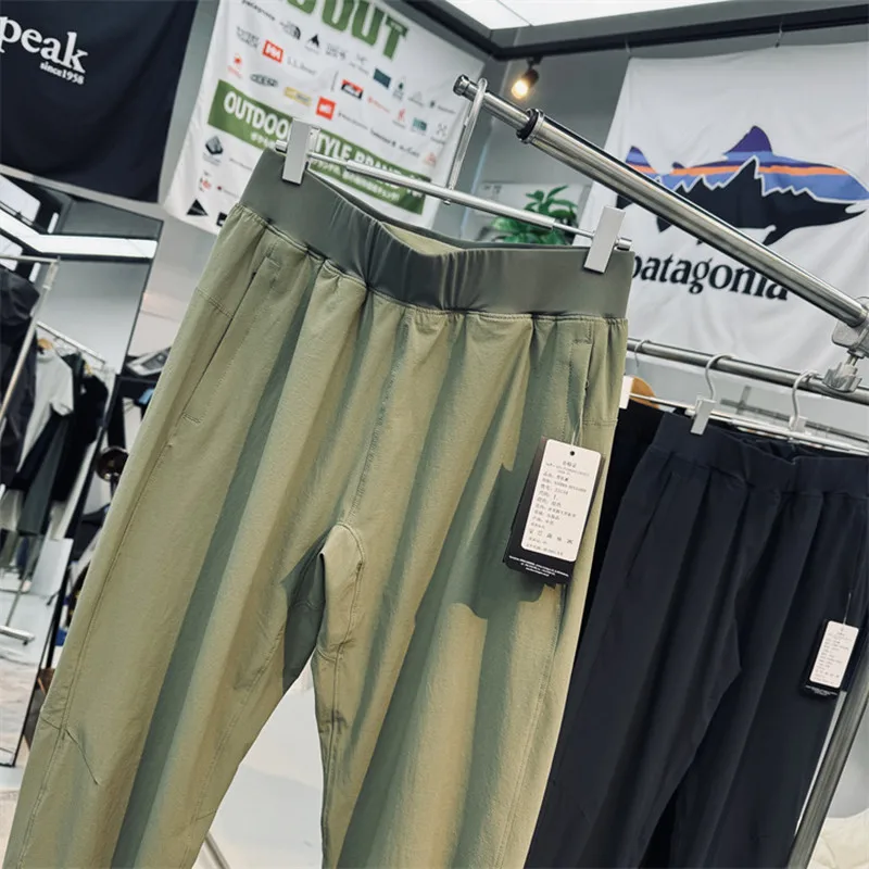 Casual Pants Elastic Tapered Pants for Men Quick Drying Breathable Four Sided Tapered Outdoor Elastic Waisted Casual Trousers Running Longs