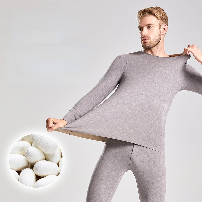 

Autumn Winter New Cashmere Silk Velvet Thermal Underwear Suit Men's Thermal Underwear Men's Clothes And Trousers Wholesale