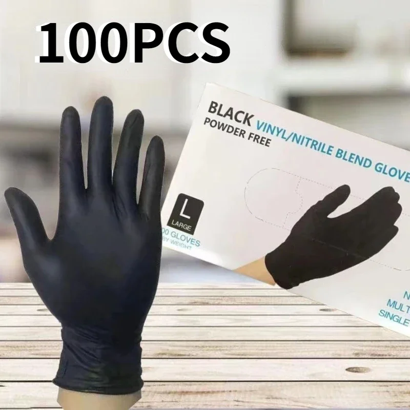Disposable Nitrile Gloves 100/PCS Durable Latex Free for Household Kitchen Cleaning Beauty Hair Manicure Washing Cars disposable gloves nitrile gloves cleaning gloves