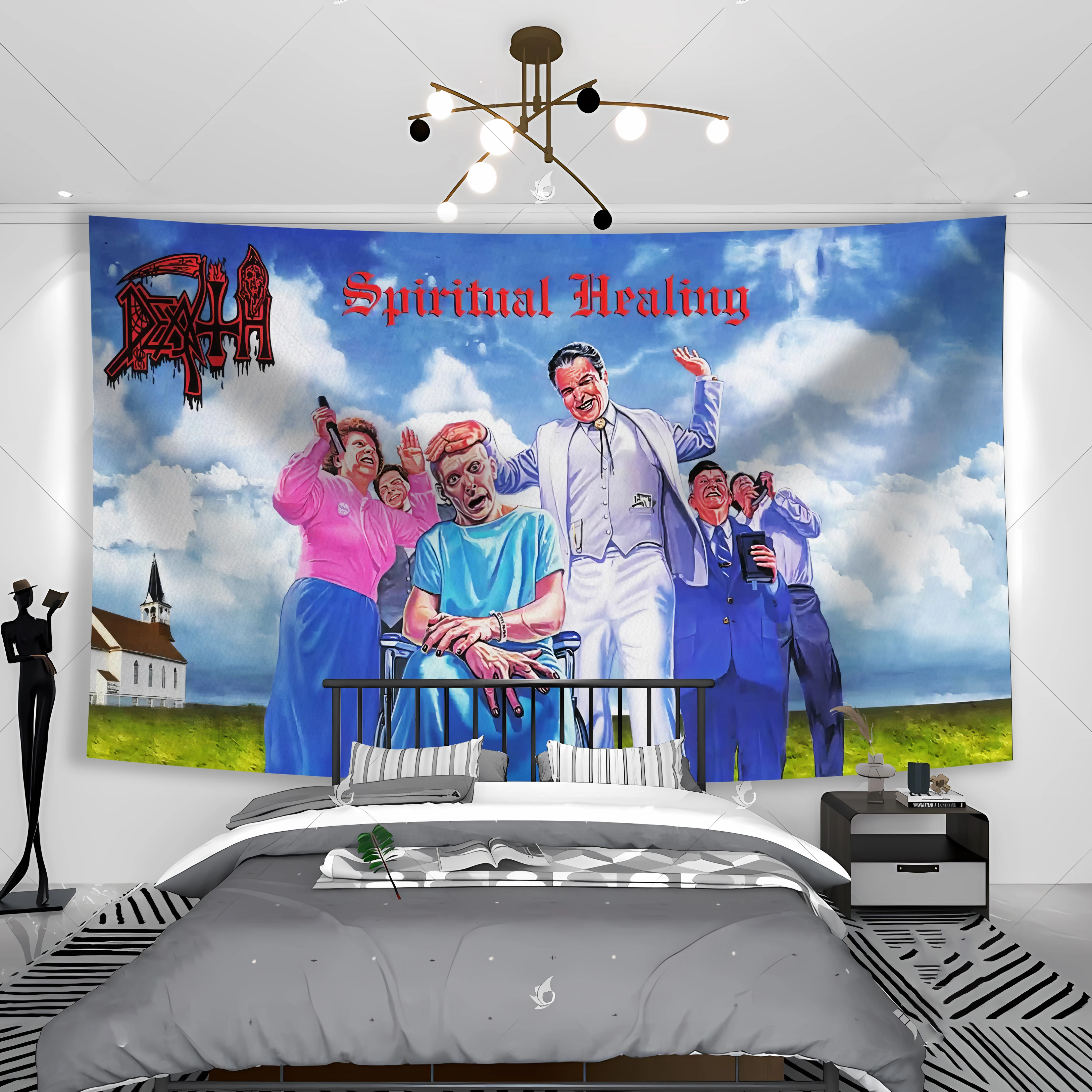90x150cm Deaths Metal Trend Band Tapestry Wall Art Game Poster Living Flag Room Bedroom Cloth Birthday Gift
