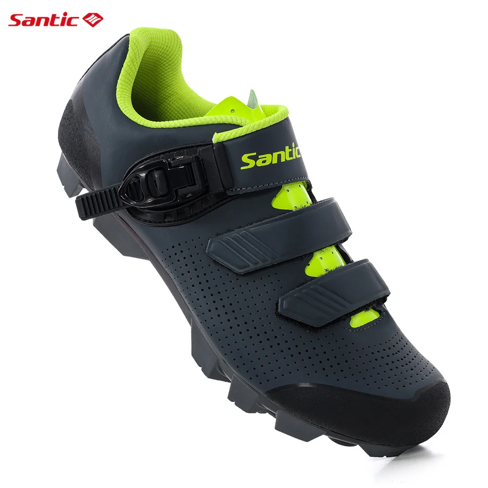 Santic Mountain Bike Cycling Shoes Fits SPD Pedal Men's Professional Self-locking Bicycle Shoes Outdoor MTB Road Riding Sneakers
