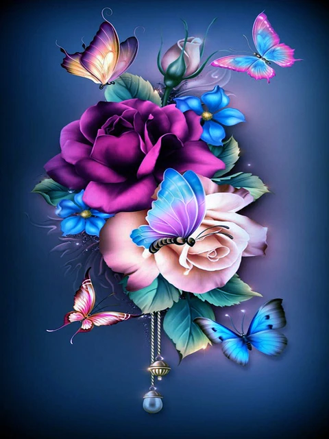 5D Diamond Painting Flower Full Diamond Tulip Rose DIY Diamond Mosaic Art Painting Cross Stitch Rhinestone Embroidery Home Decor CY-HH00595AE6