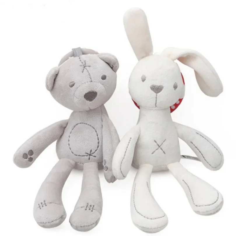 

Soft Stuffed Baby Crib Stroller Toy Cute Rabbit Bunny Bear Plush Infant Doll Mobile Bed Pram Kid Animal Hanging Ring Ring Toys