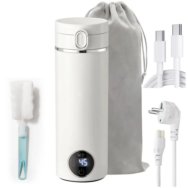 【BRAND NEW】500Ml Mini Portable Travel Kettle, USB-C Electric Water Heater, 300W Fast Heating, 37‑100°C Temperature Control EU Pl 1