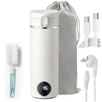 【BRAND NEW】500Ml Mini Portable Travel Kettle, USB-C Electric Water Heater, 300W Fast Heating, 37‑100°C Temperature Control EU Pl 1