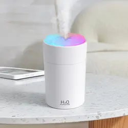 Compact USB - Powered Mist Humidifier with Colorful Light and Dual Spray Modes (WHITE)