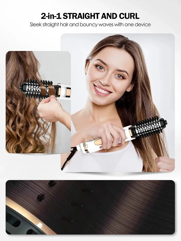 Hair Dryer Brush & Volumizer Hot Air Brush, 2-in-1 Blow Dryer Brush Styler for Straightening, Curling
