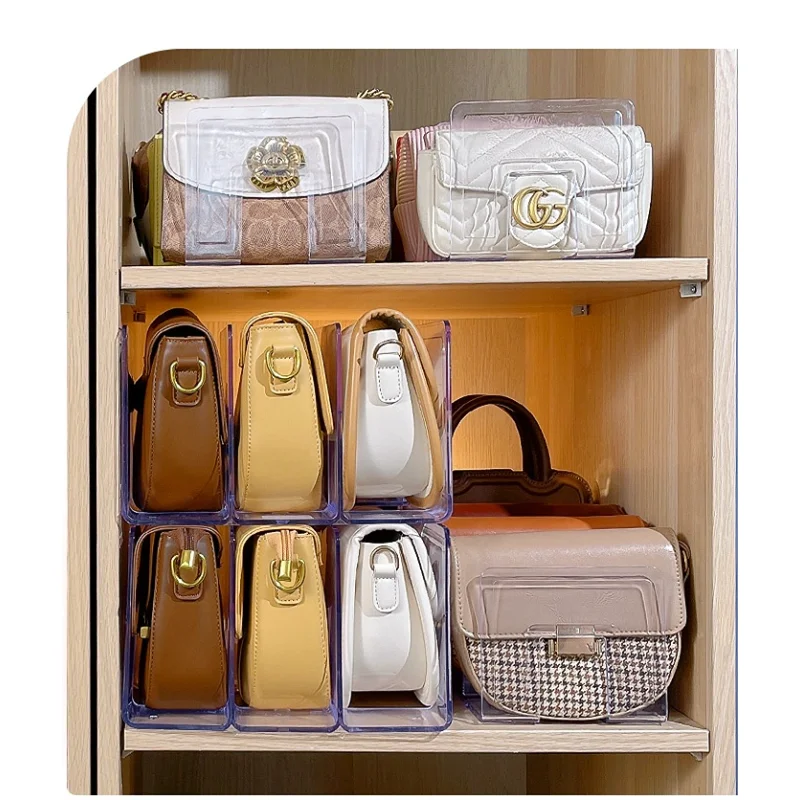 2023 Handbag Storage Box Moveable Divider Storage Rack Handbag Storage