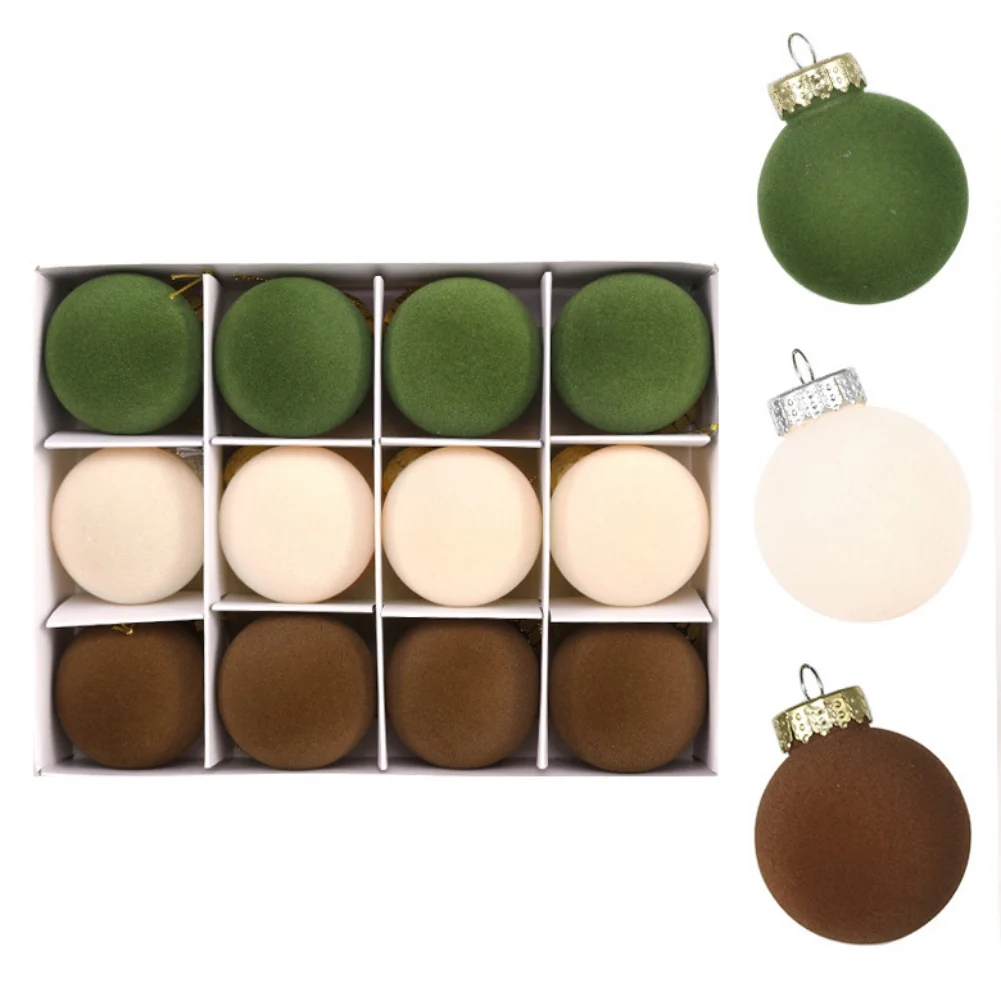 12Pcs/Box Christmas Balls Home Christmas Tree Ornaments Ball Xmas Hanging Pendants New Year Navidad Party Gift Decoration 6cm