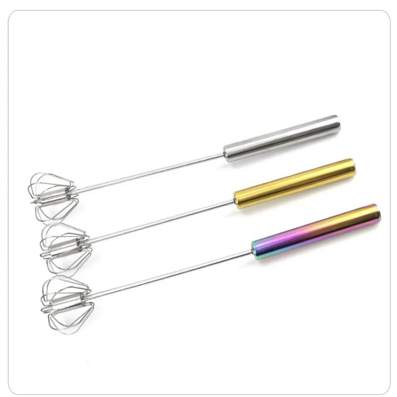 Semi Automatic Mixer Whisk Egg Beater Stainless Steel Manual Hand Mixer Self-Turning Cream Utensils Kitchen Egg Tools
