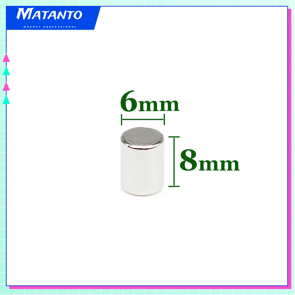 10/20/50/100/150/200PCS 6×8 mm Small Round Search Magnet N35 Thinck Powerful Strong Magnetic magnet 6x8mm Neodymium Magnet 6*8