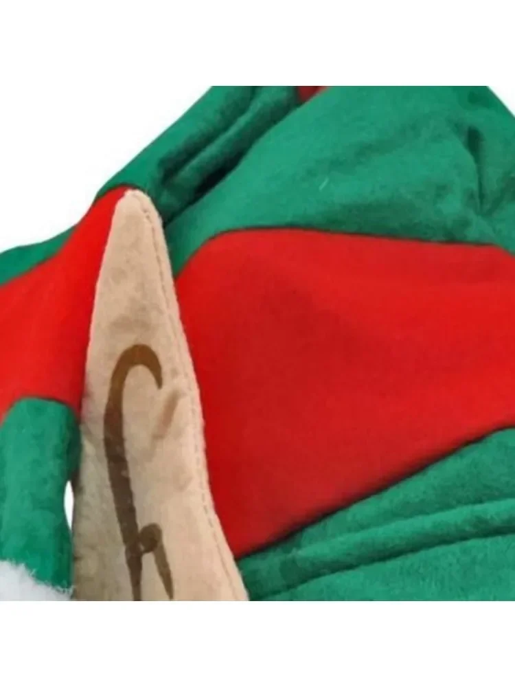 Santa Hat Striped Santa Hat Adult plush hat Elf hat Christmas Green Christmas Holiday cosplay