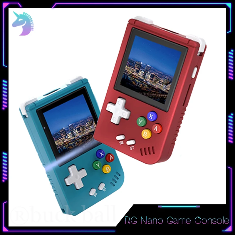 

RG Nano Retro Open Source Game Console 1.54 Inch Ips Mini Portable Video Game Players Aluminum Alloy With Music Game Boy Gifts