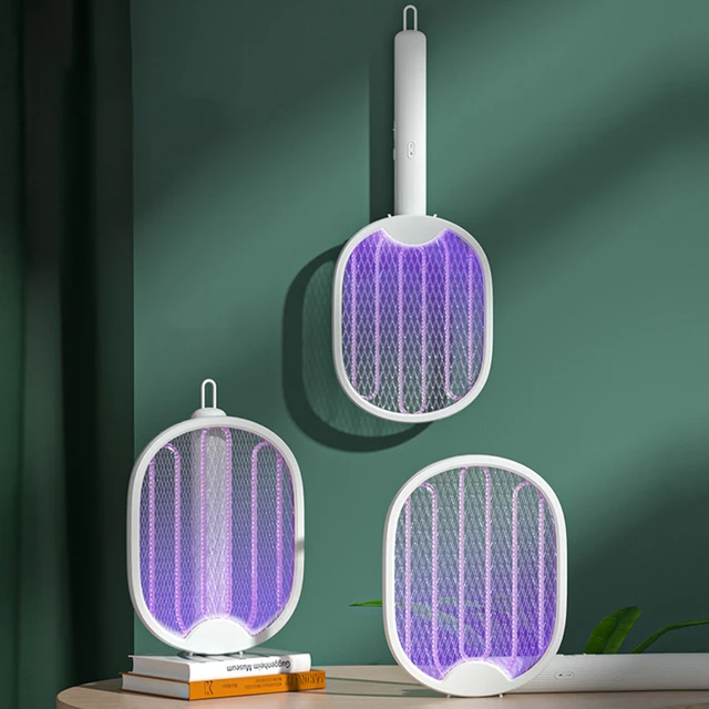 4 Az 1-Es Összecsukható Elektromos Szúnyograszpoly Swatter Wall-Szerelt Kézi 3000 V-Os Újratölthető Szúnyogok Légybogár-Zapper Otthon - Image 6