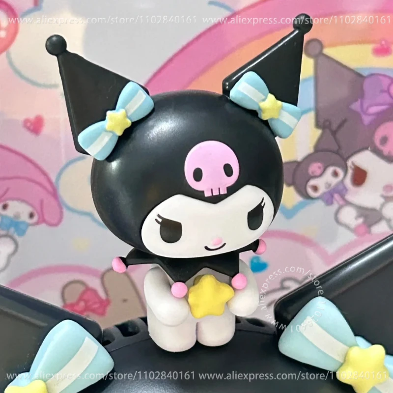 

Sanrio шторка согревающая сердце Подарочная серия забавные бобы кавайные детские игрушки подарок на день рождения настольное украшение Милая модель Kuromi