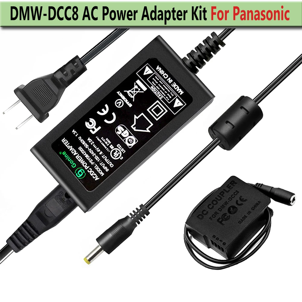 

DMW-DCC8 DMW-AC8 AC Power Adapter Kit DMW-BLC12 Battery Replacement for Panasonic Lumix DMC-FZ2500 G7 6 5 GH2 DC-G90 G95 Camera