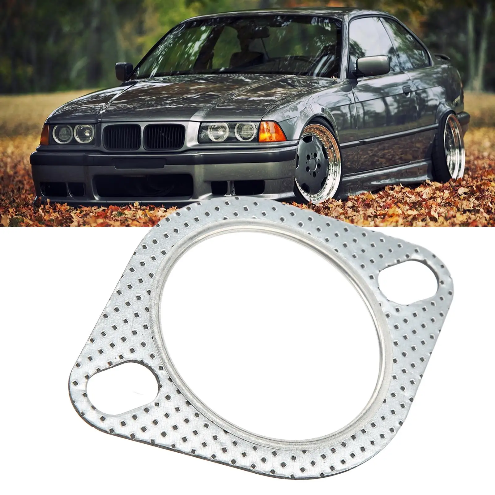 Exhaust Flange Gasket for 2 Downpipe-Universal Anti Vibration Thermal Resistant Steel-for 2 .5/63mm