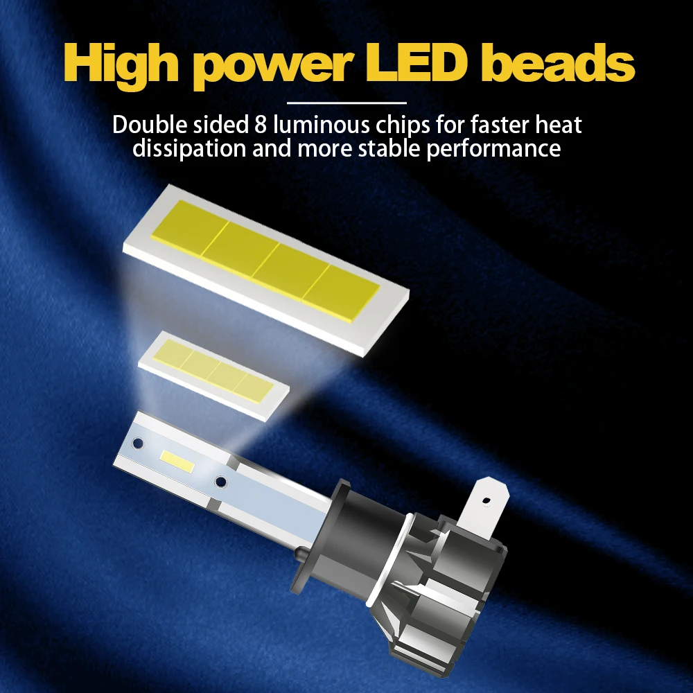 2/4PCS H1 9005 LED Car Headlight Bulbs White Light Lamp 12V For Jaguar XK8 1997 1998 1999 2000 2001 2002 2003 2004 2005 2006