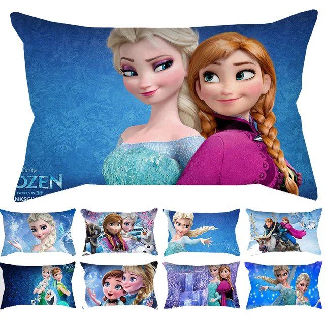 Housse de coussin Disney la reine des neiges, taie d'oreiller de canapé,  princesse Elsa Anna, en peluche courte, décorative pour la maison 