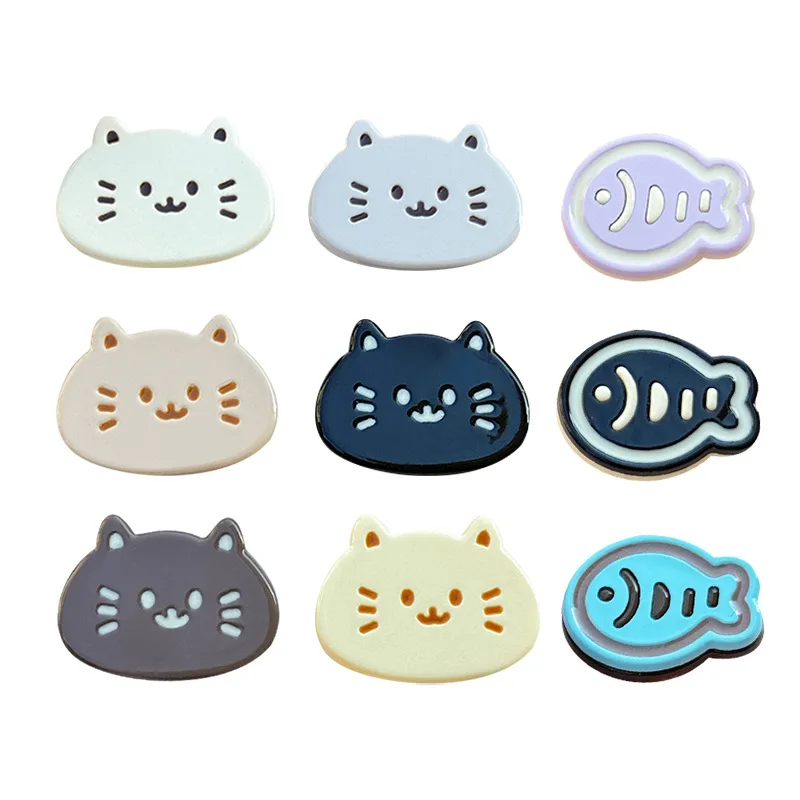 10pcs 귀여운 고양이 물고기 아크릴 DIY 쥬얼리 액세서리 휴대 전화 케이스 참 레진 플랫 백 카보숑 스크랩북 액세서리