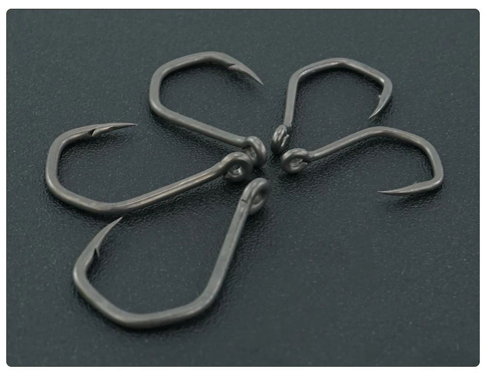 Hirisi 50 Stück PTFE-beschichtete Angelhaken aus Edelstahl mit hohem Kohlenstoffgehalt und Auge 8021 Angelzubehör – Detail 5