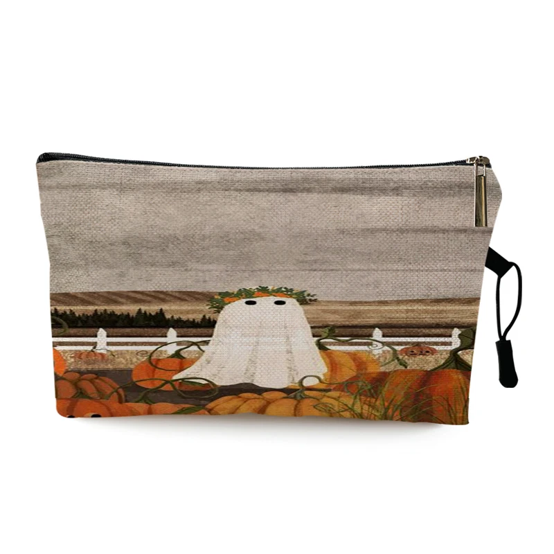 

Cute Cartoon Ghost Makeup Bags Halloween Cosmetic Bag Pouch Portable Purse