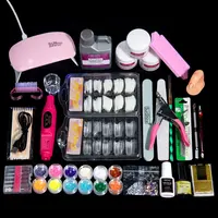 Limegirl Professional Nail Crystal Powder Kit with Nail Light Nail Shape 3D Nail Tip Sculpting Extensions DIY Nail Art Kit 1