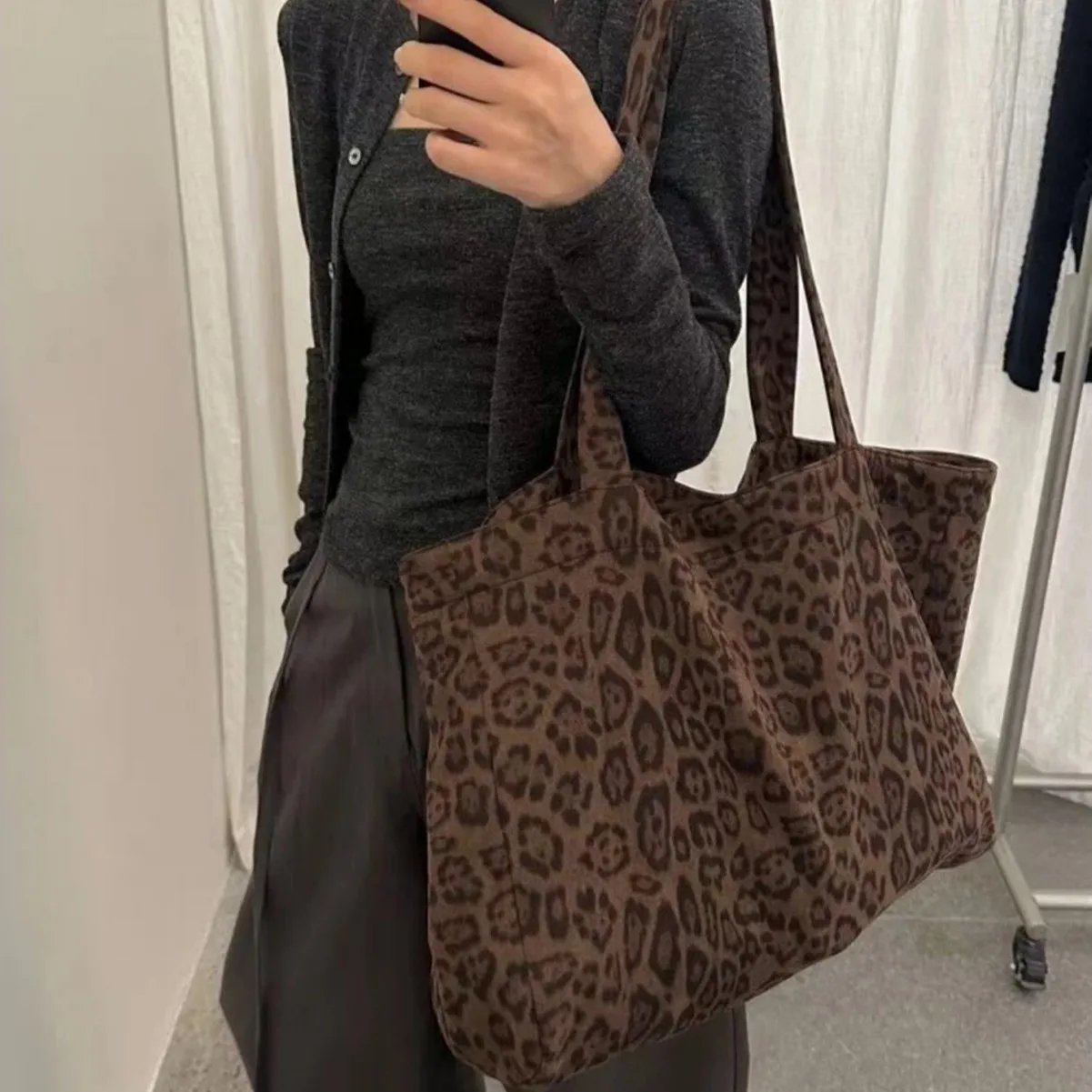 Large Capacity Leopard Tote Women Shoulder Bag NEW Shopper Purses and Handbags Fashion Designer Bags for Women