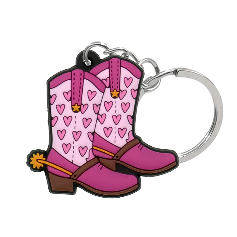 Porte-clés Cowgirl Western – Breloques Chapeau, Bottes Et Bouteille étoilée, Cadeau Pour Femmes