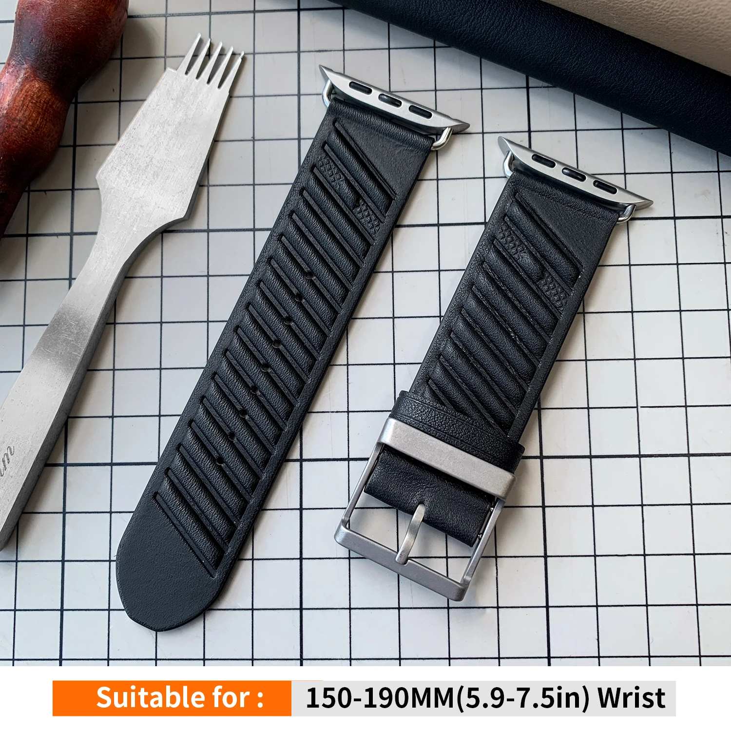 Kebitt Swift Midnight Blue Leather Watch Band Strap