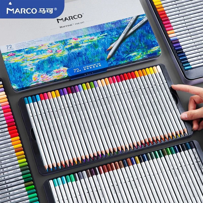 12/24/36/48/72pcs colors Marco Raffine Fine Art Colored Pencils Professional Sketch Colored Pencils School Supplies