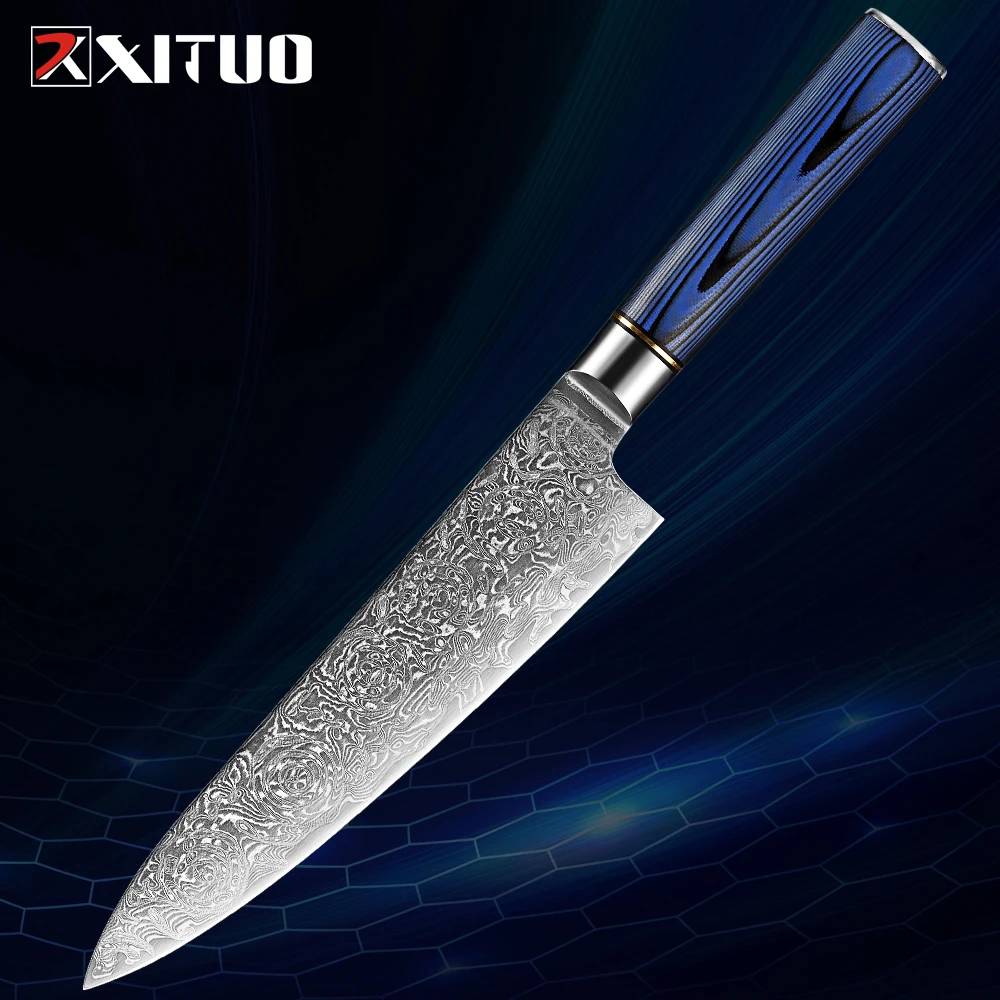 

Damascus Chef Knife XITUO 8 inch Professional VG10 Chefs Knife Full Tang Sharp Japanese Chef Knife with G10 Handle Blade Sheath