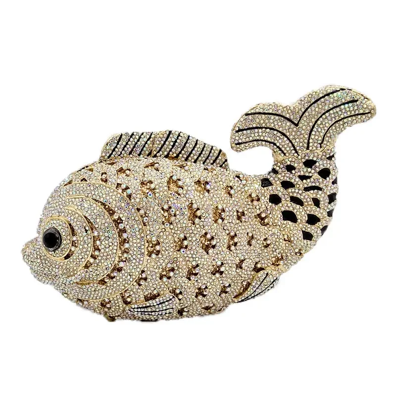 Bolso Nacar Bolso Mano Boutique FGG - Diamantes Imitación Dorado Mini 17x11x7cm Accesorio Noche Elegante