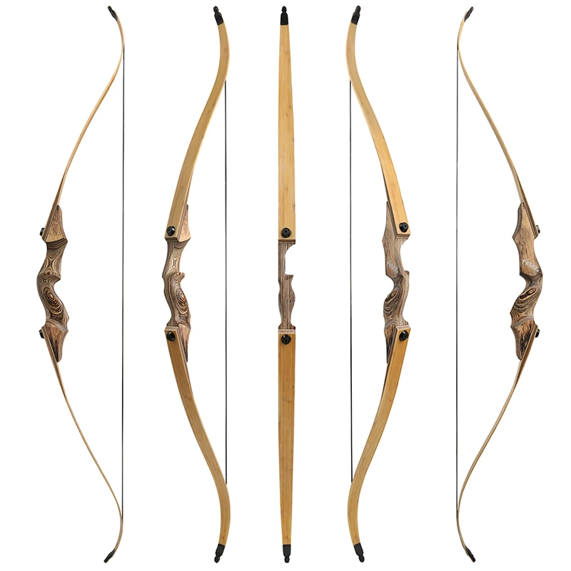Arco Recurvo Tradicional Black Hunter em Madeira com Potência de
