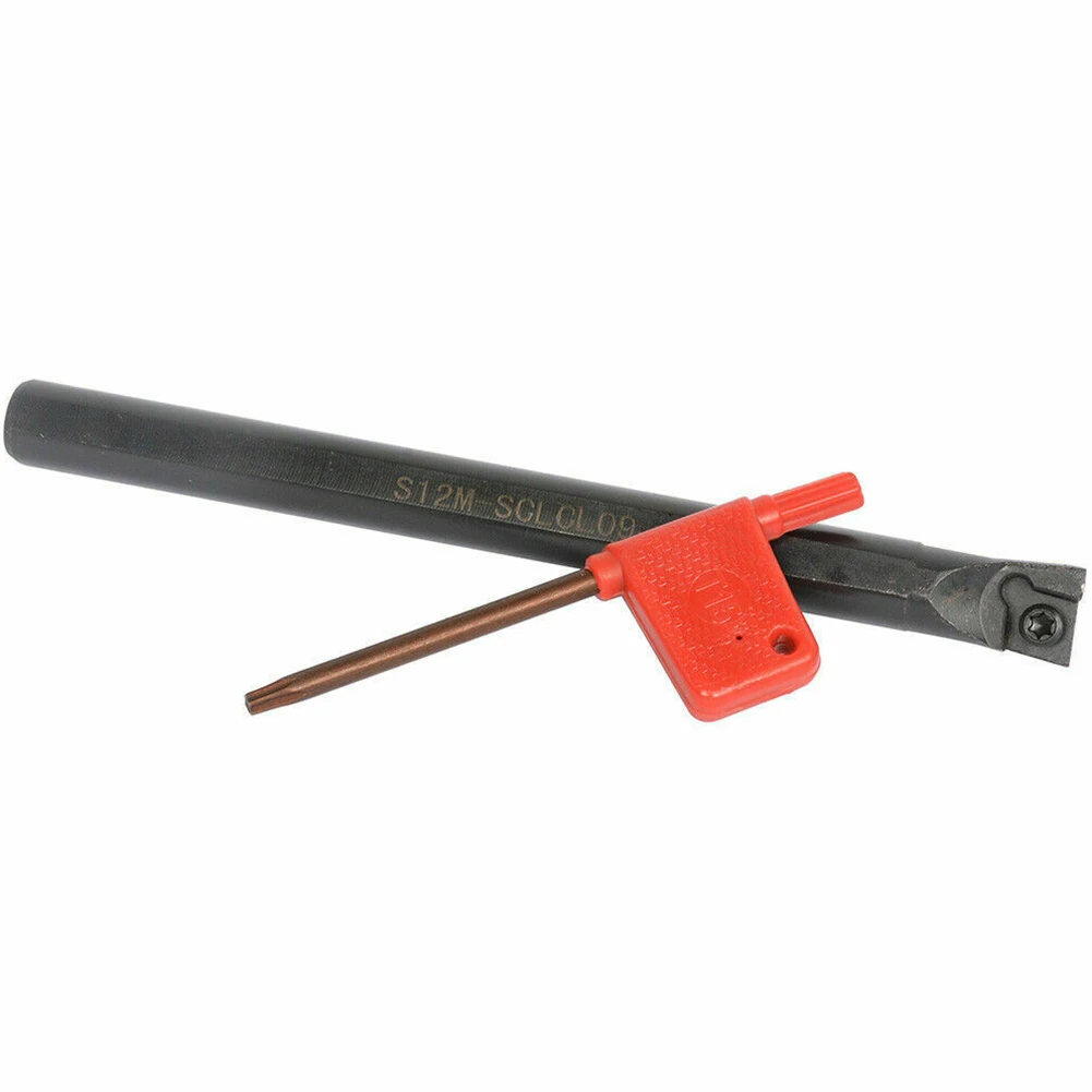 Tool Holder Turning Tool Holder INDEXABLE BORING BAR Left Hand 95 Degrees S12M-SCLCL09 With T8 Wrench Alloy Steel