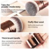 1pcs Retractable Blush Brush Kabuki Foundation Brush Soft Fluffy Powder Contour Makeup Brushes Portable Makeup Tools
