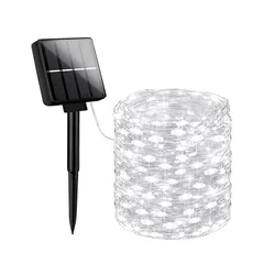 Enchanting Solar - Powered LED Fairy String Lights - 8 Modes, IP65 Waterproof - 50LED 7m (WHITE 1PCS)