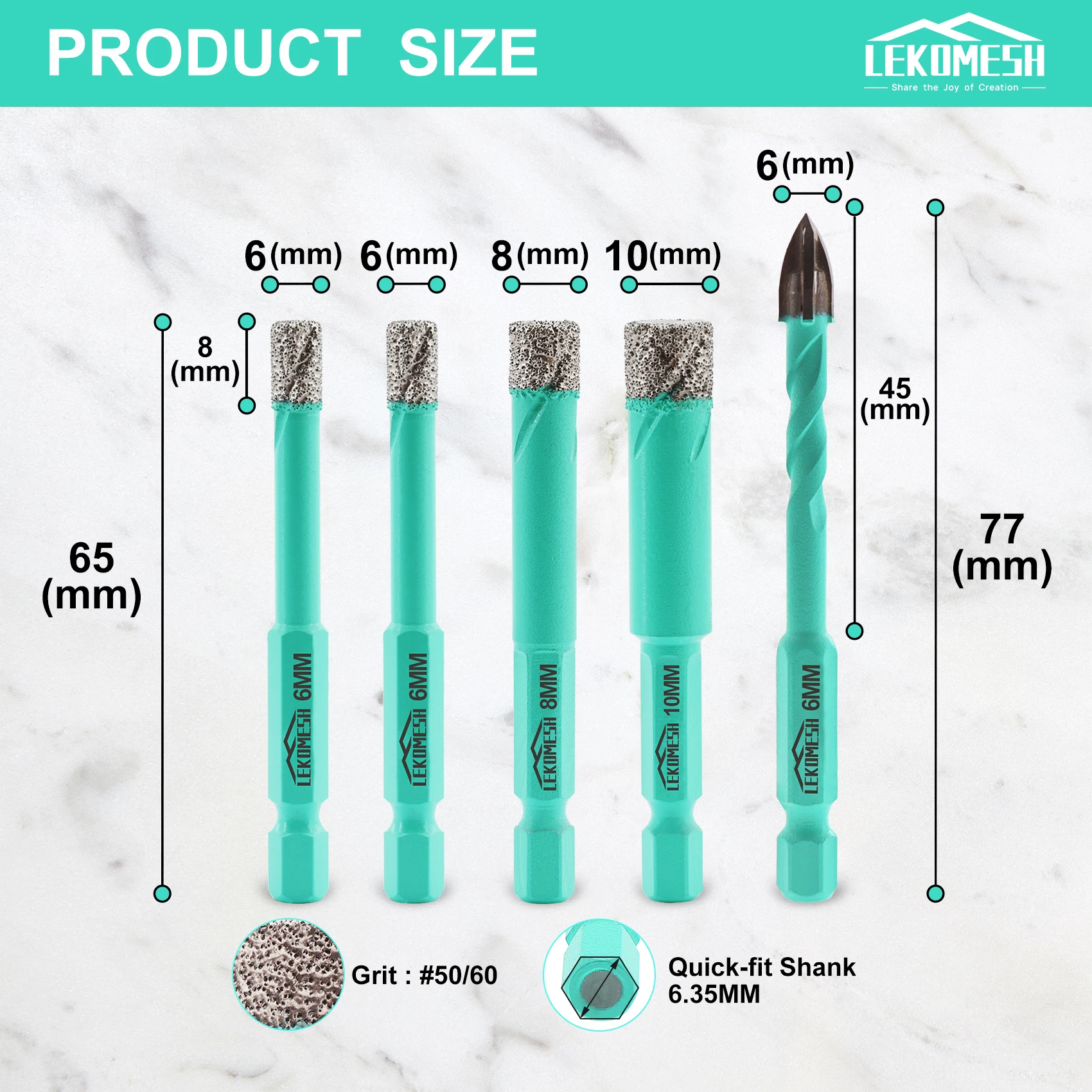 Punta Diamantata Trapano Per Piastrelle 6 Mm Dewalt - Foto 8