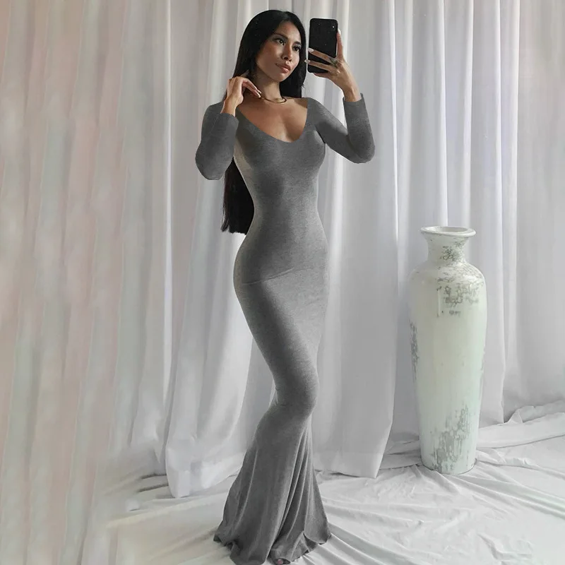 

Fashion Sexy Skims Dress Backless Evening Maxi Dress Women Party Club Ladies Bodycon Peach Hip Elegant Long Dresses For Woman