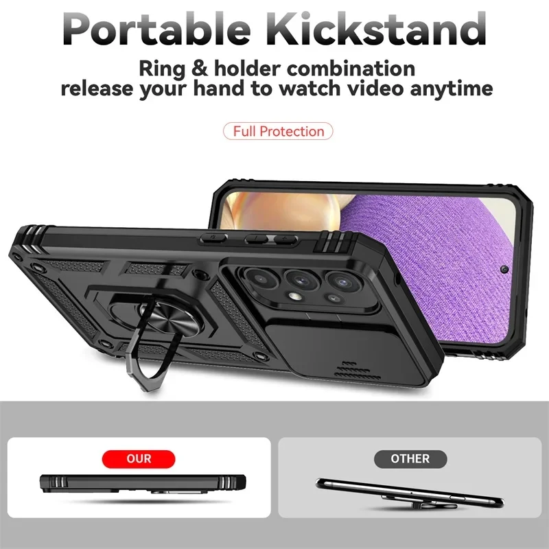 Armor Shockproof Slide Camera Lens Phone Case